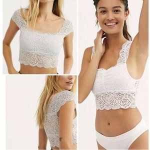 Free People White Lace Crop Top Brami